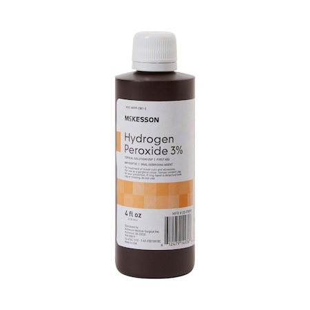 Mckesson Hydrogen Peroxide Antiseptic, 4 oz. Bottle, 24PK 23-F0010